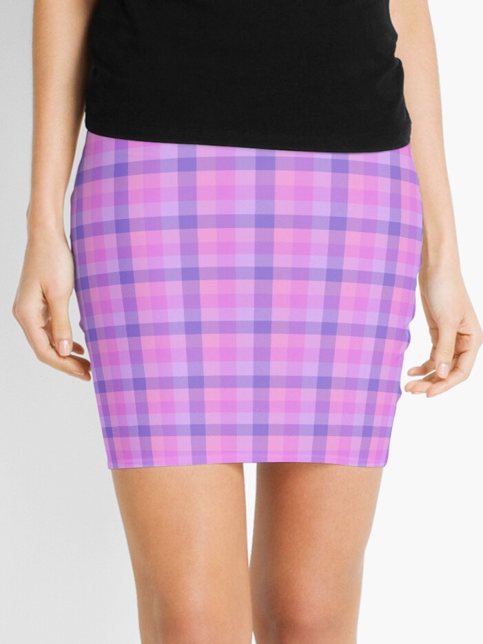 lavender pink plaid skirt