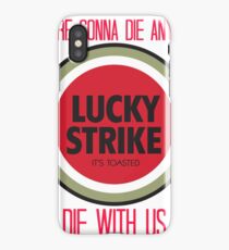mad men lucky strike ad - red text iPhone Case