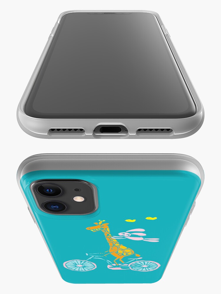 Alternate view of Bunny going for a ride with Giraffe iPhone Case & Cover