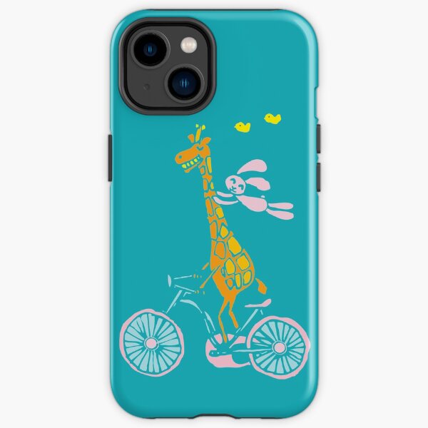 Bunny going for a ride with Giraffe iPhone Tough Case