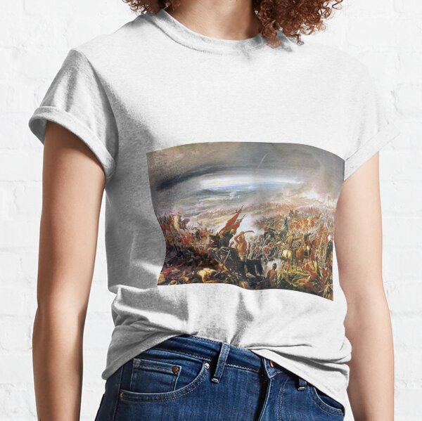 Battle of Tuyutí. #war, #crowd, #weapon, #army, #battle, illustration, painting, people, art, flame Classic T-Shirt