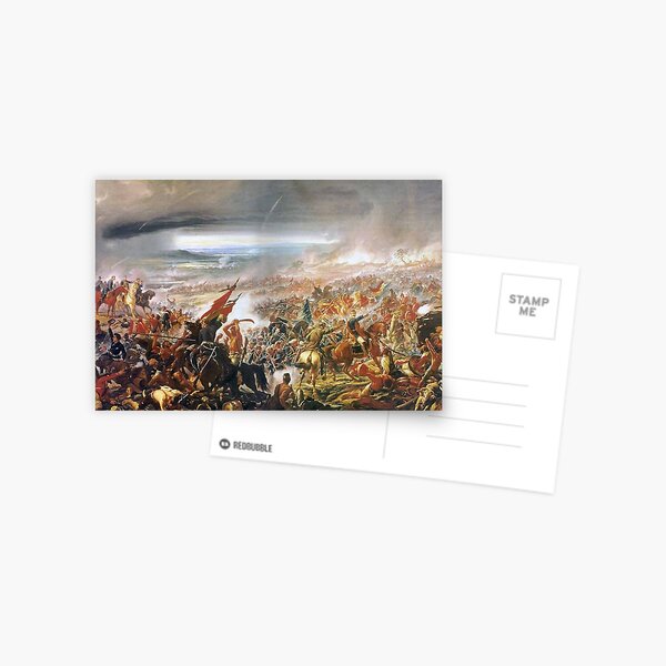 Battle of Tuyutí. #war, #crowd, #weapon, #army, #battle, illustration, painting, people, art, flame Postcard