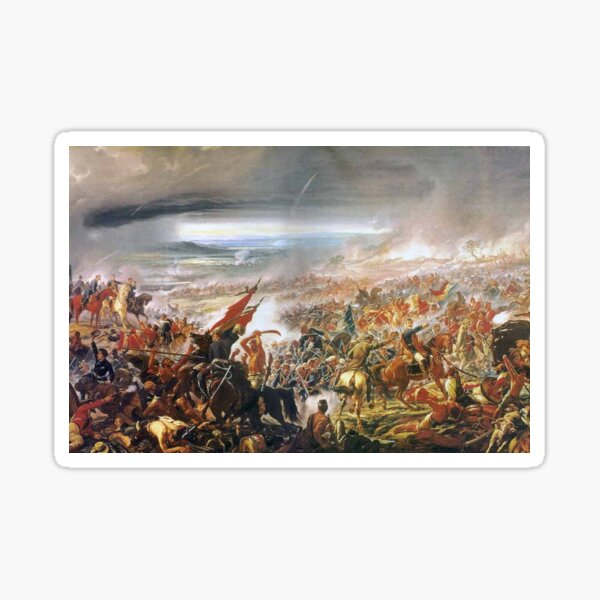 Battle of Tuyutí. #war, #crowd, #weapon, #army, #battle, illustration, painting, people, art, flame Sticker
