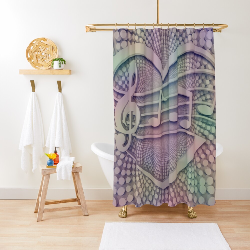 Music Hearts Musical Symphony Shower Curtain
