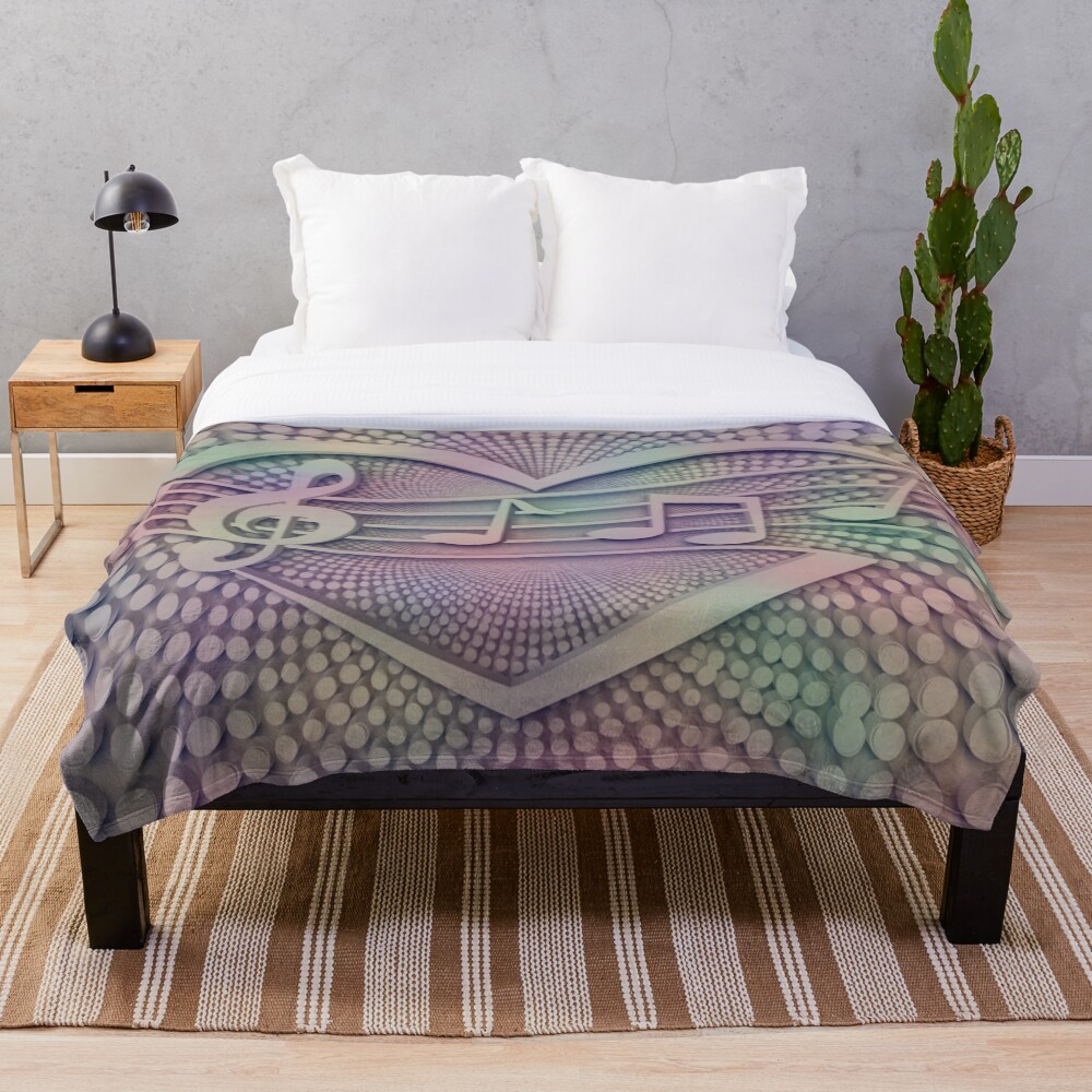 Music Hearts Musical Symphony Throw Blanket