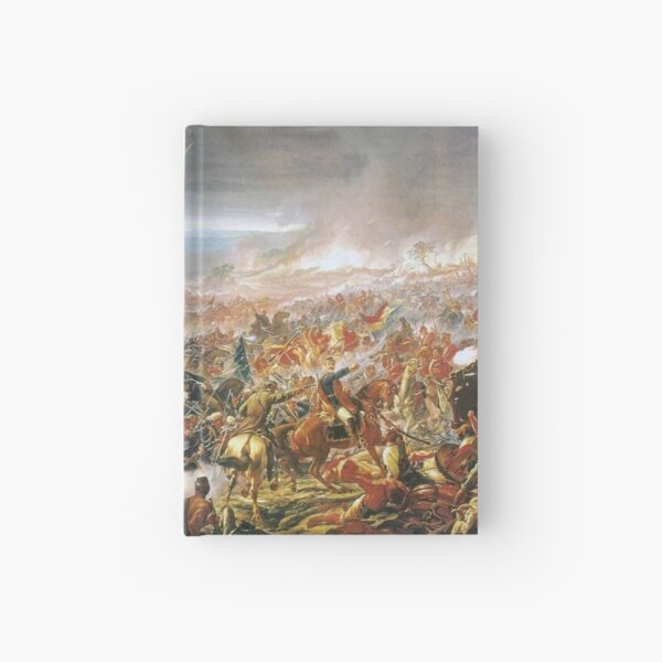 Battle of Tuyutí. #war, #crowd, #weapon, #army, #battle, illustration, painting, people, art, flame Hardcover Journal