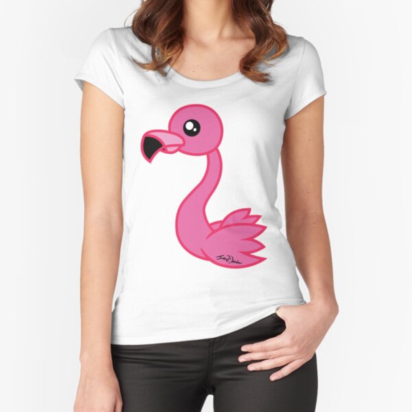 Chibi Flamingo 2 Fitted Scoop T-Shirt