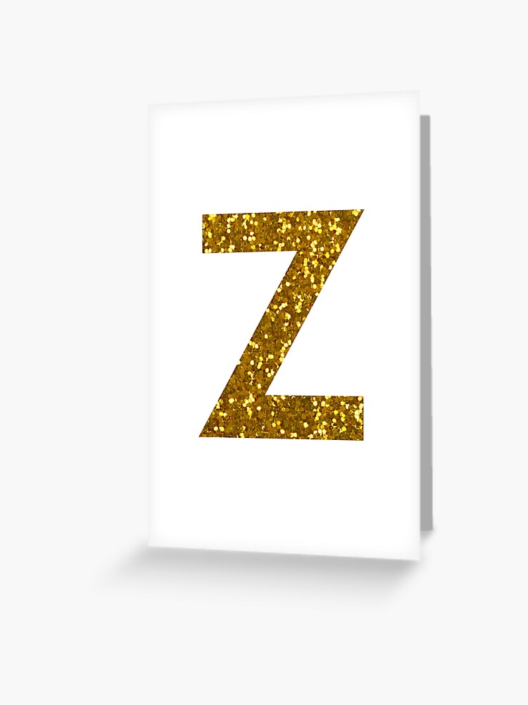 gold letter z gold glitter greeting card by pascally redbubble