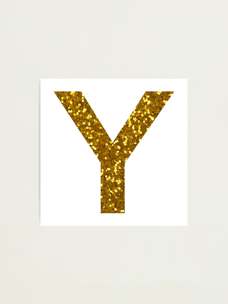 gold letter y gold glitter photographic print by pascally redbubble