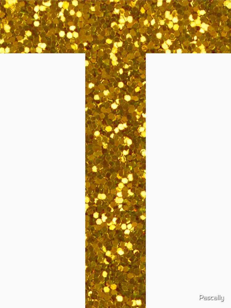 GOLD LETTER T GOLD GLITTER | Sticker