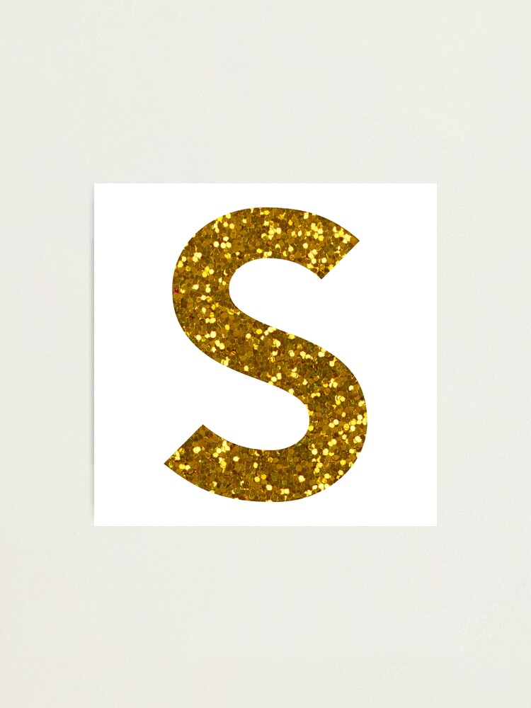 gold letter s gold glitter photographic print by pascally redbubble