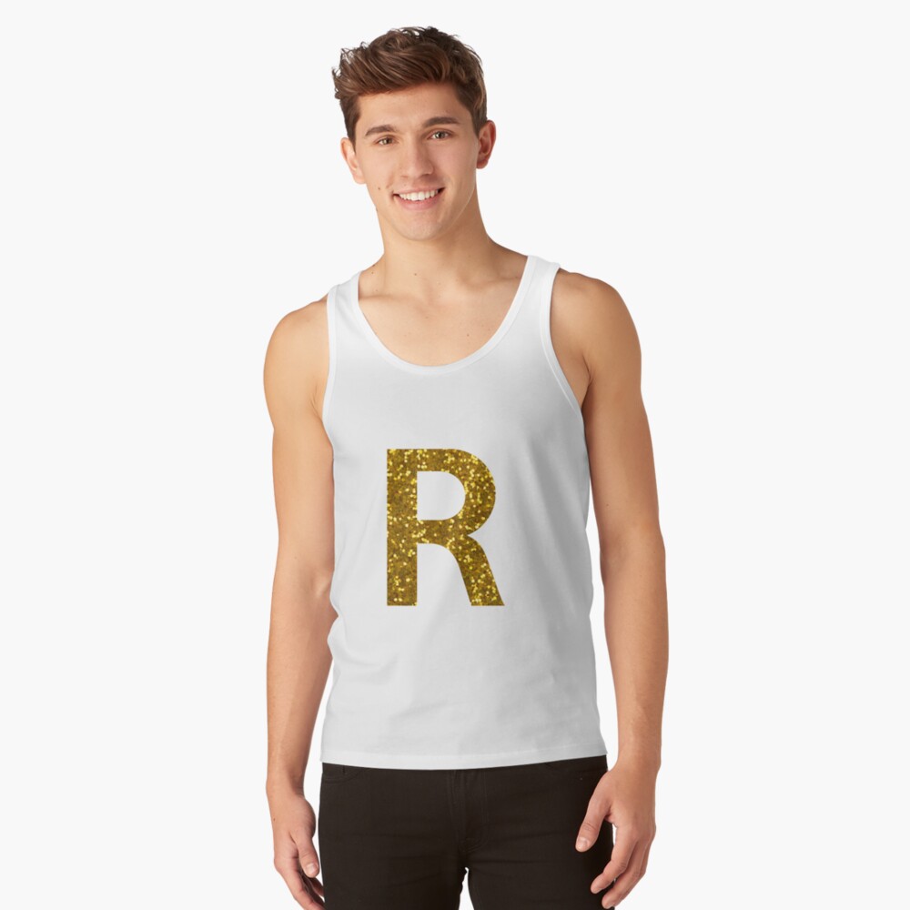 GOLD LETTER R GOLD GLITTER Sticker for Sale by Pascally