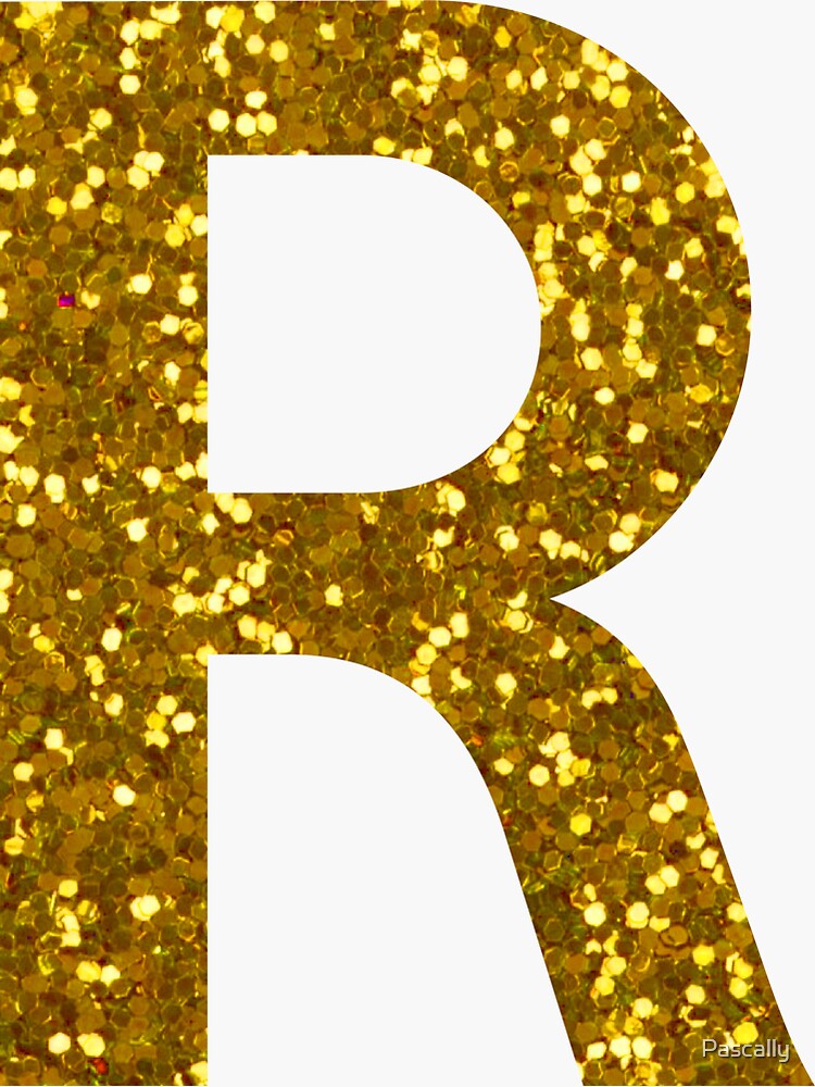 GOLD LETTER R GOLD GLITTER | Sticker