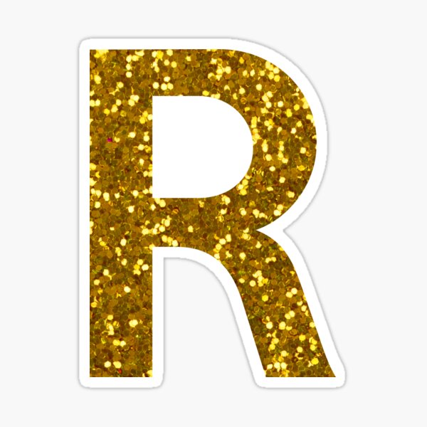 Gold Letter R Gold Glitter Sticker For Sale By Pascally Redbubble