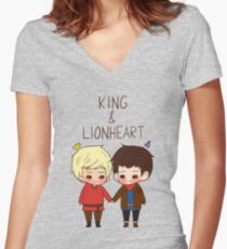 King and Lionheart Women's Fitted V-Neck T-Shirt