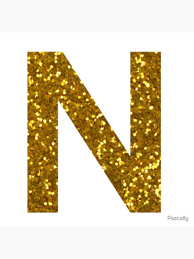 gold letter n gold glitter art board print by pascally redbubble
