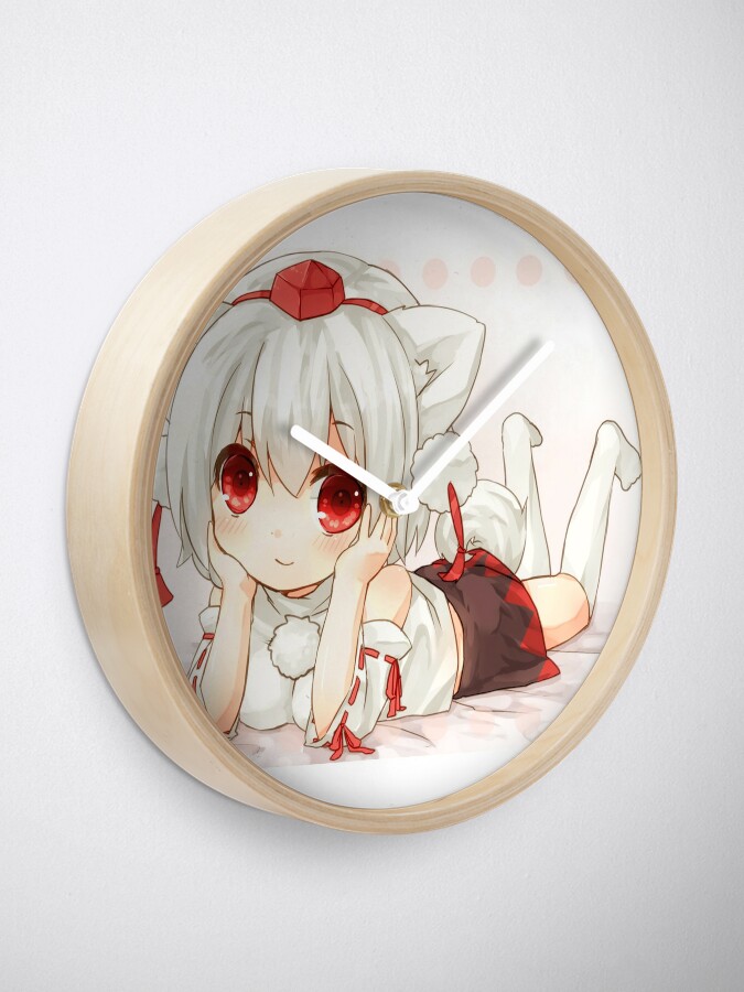 Cute Anime Wolf Girl Clock By Pjanus Redbubble