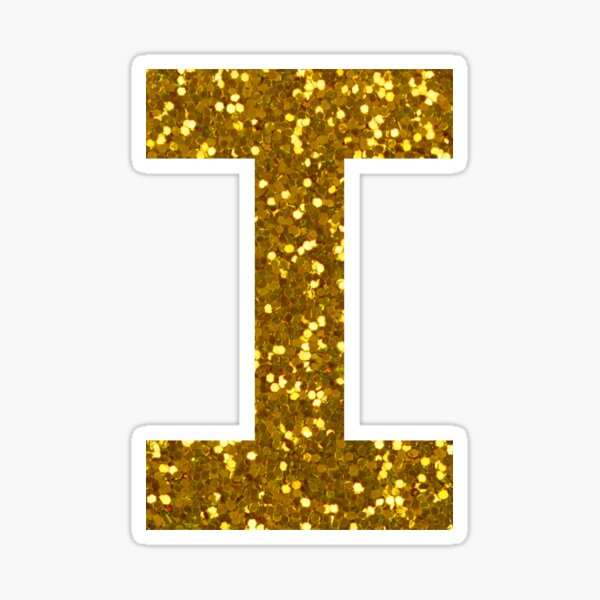 Gold Glitter Letter - I