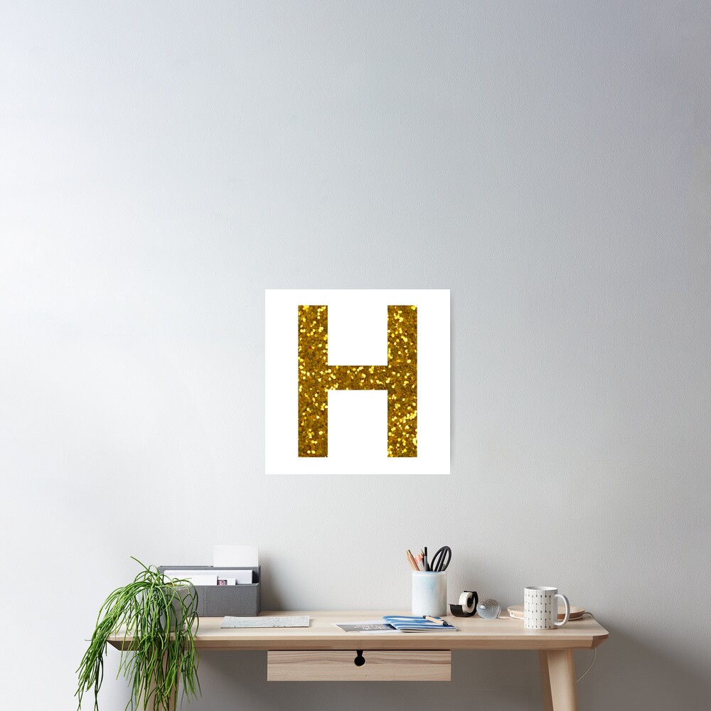 gold letter h wall decor