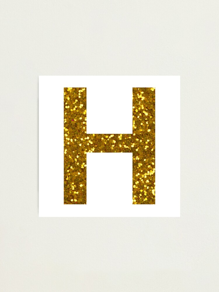 gold letter h gold glitter photographic print by pascally redbubble