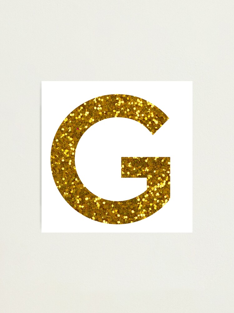 gold letter g gold glitter photographic print for sale by pascally redbubble