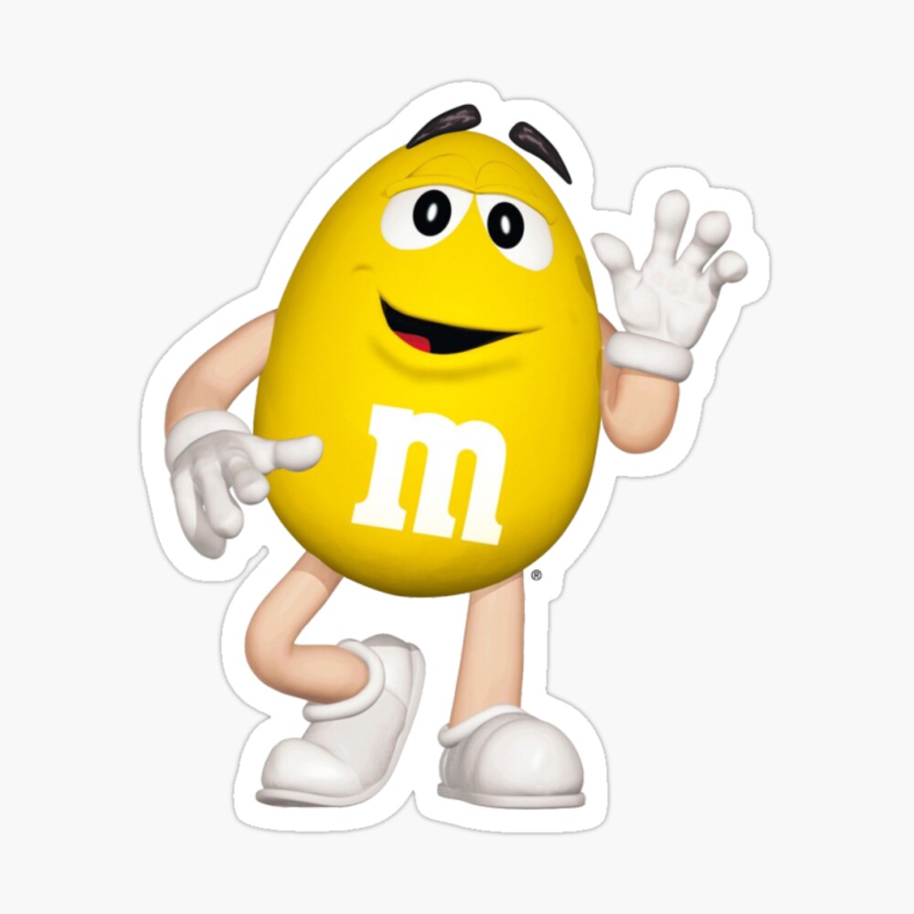 Yellow M&M Sticker for Sale by memetrashpepe