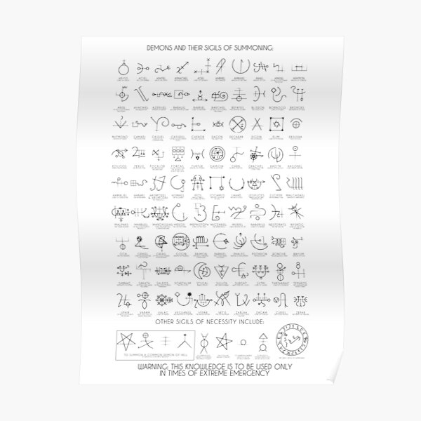 "Demons & their Sigils" Poster by musthaveitsfun | Redbubble