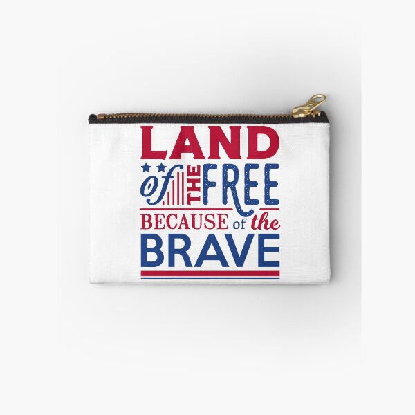 Aperçu de l'œuvre Terre du libre à cause de la typographie courageuse (rouge, blanc et bleu) créée et vendue par MCGraphics.
