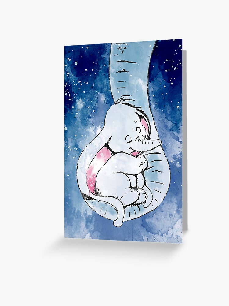 Carte De Vœux Dumbo Et Sa Mere Mere Et Bebe Elephant Par Rosaliartbook Redbubble