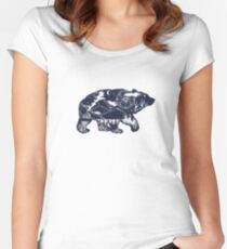 Bear double exposure Fitted Scoop T-Shirt