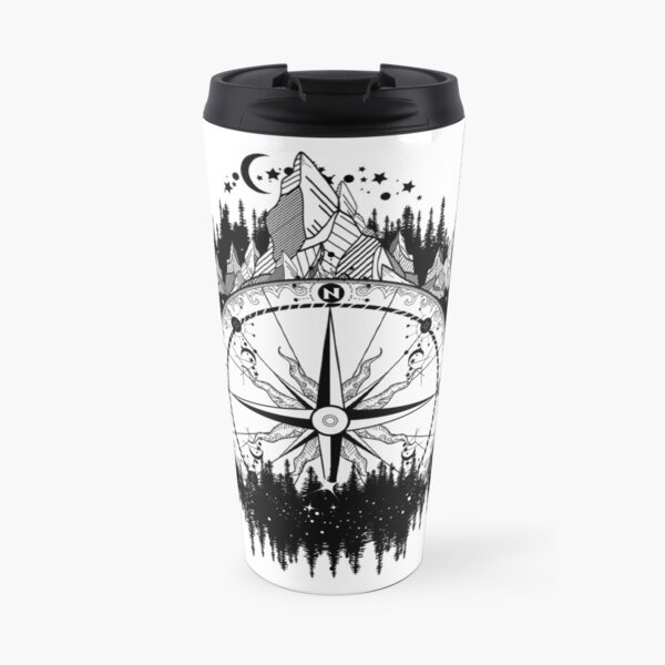 Mountain and compass Travel Mug