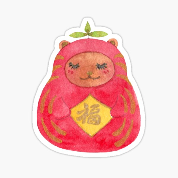 Kuma Daruma - Goodluck Bear Sticker