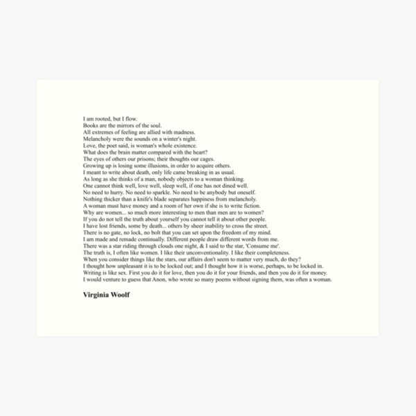 Virginia Woolf Quotes Art Print