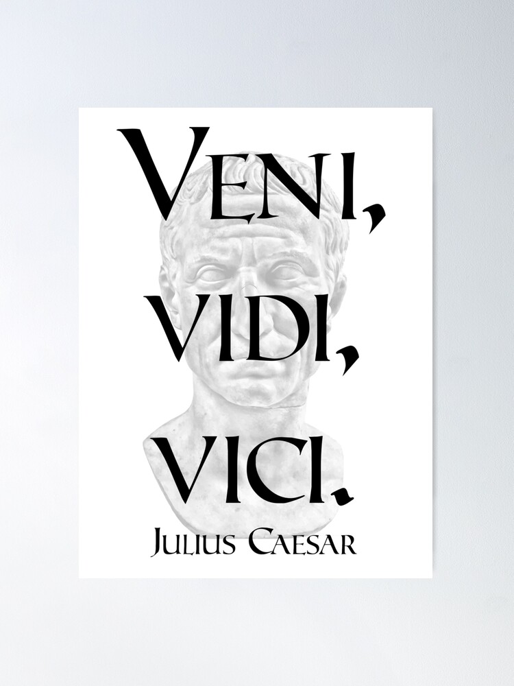 Veni Vidi Vici 'We Came We Saw We Conquered' Latin Saying Roman  Quote Inspirational White Poster for Sale by bard-art