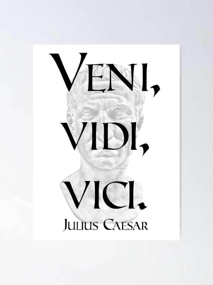 Vetor de Veni Vidi Vici. Latin Quote Poster. Translation: I came