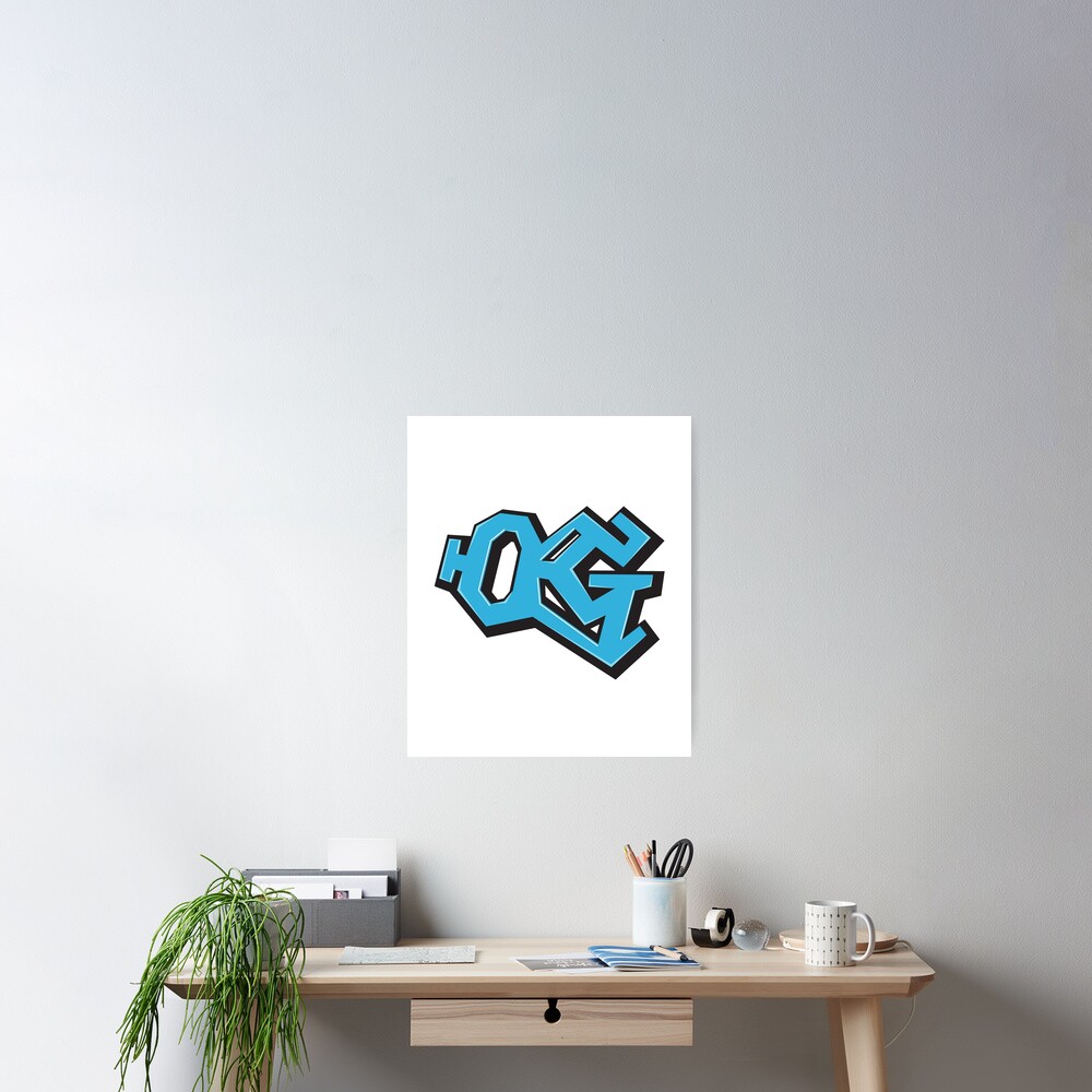 "Graffiti Style Electric Blue 'OG' Original Gangsta" Poster for Sale by