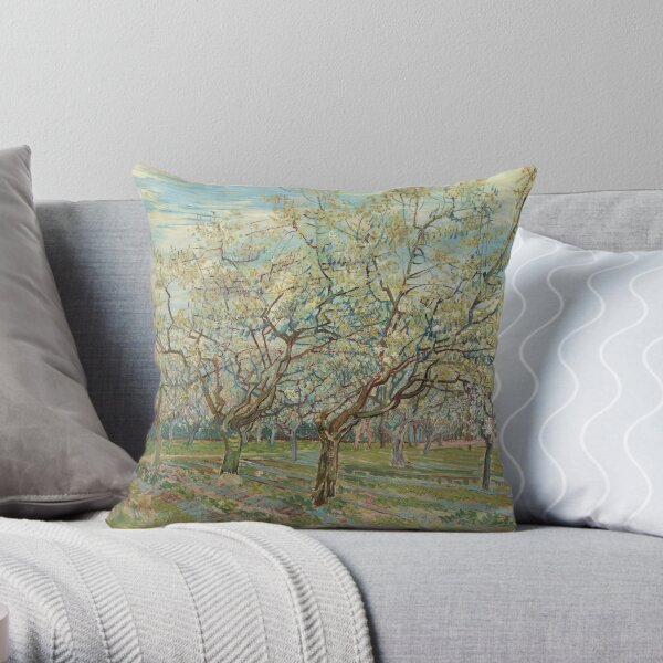 Vincent van Gogh, The White Orchard, 1888 Painting Throw Pillow