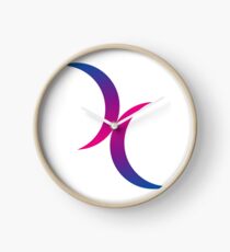 Suble Twin Bi Crescent Moon Print Clock