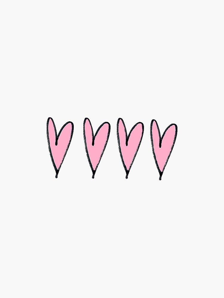 Pink Hearts Sticker for Sale by haleyerin