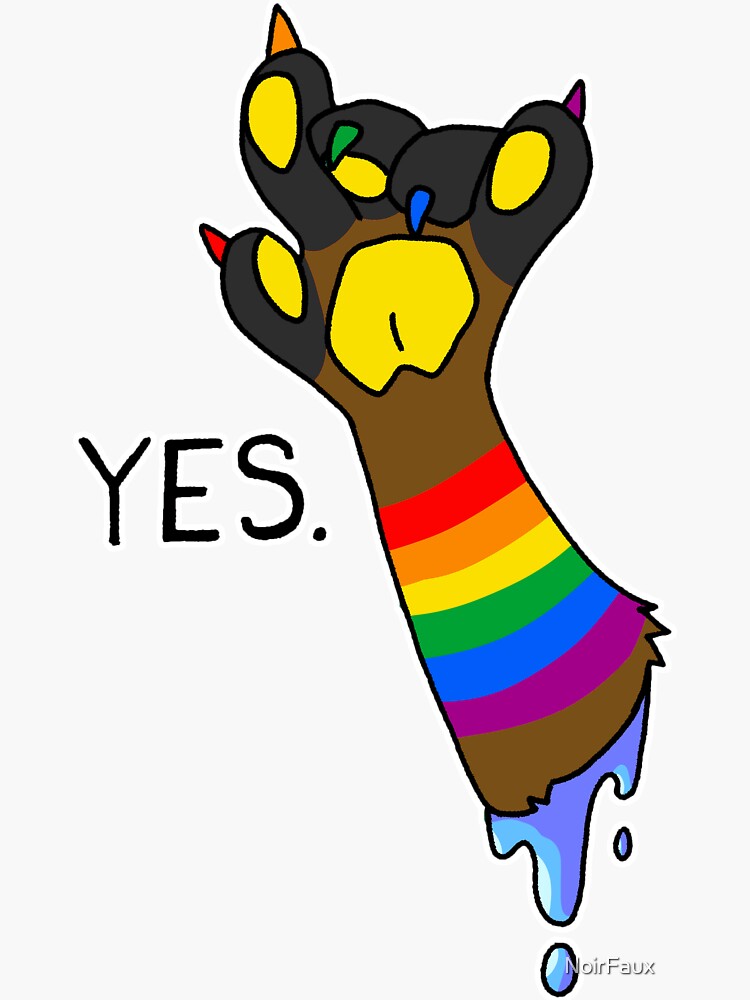 Thumbnail 3 of 3, Sticker, Gay Furry Pride! designed and sold by NoirFaux.