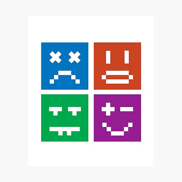 Aperçu de l'œuvre Coloré 8Bit Visages Humeurs & Expressions Gamers créée et vendue par MCGraphics.