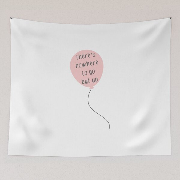 Item preview, there's nowhere to go but up millennial pink balloon designed and sold by FandomTrading.
