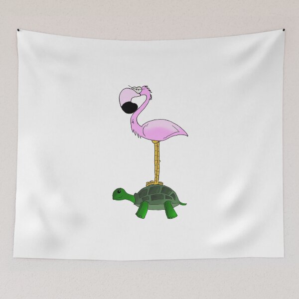 Item preview, Turtle taxi with flamingo designed and sold by Rock-Witches.