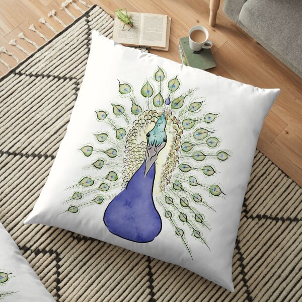 Le Majestueux Paon Coussin de sol