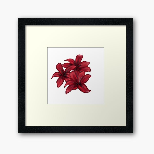 Rote Blüten / rote Blumen Gerahmter Kunstdruck