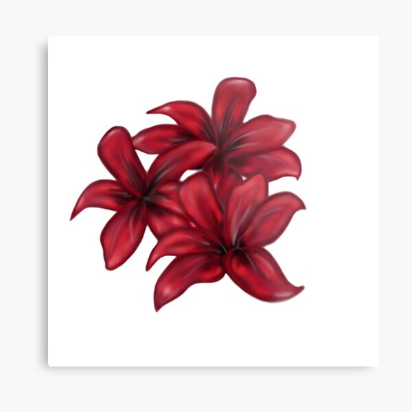 Rote Blüten / rote Blumen Metallbild