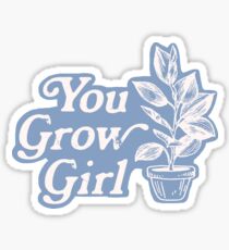 You Grow Girl Blue & Cream Sticker