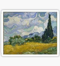 Vincent Van Gogh wheat field with cypresses Sticker