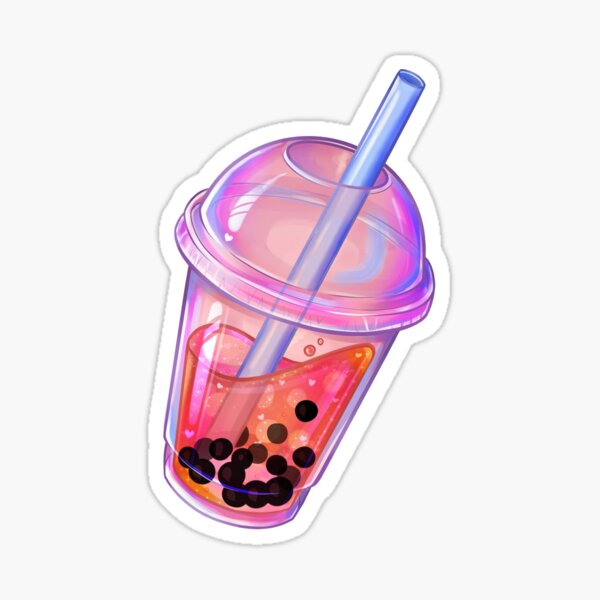 Pink and Purple Thick Glass Straw for bubble tea, and other frozen drinks