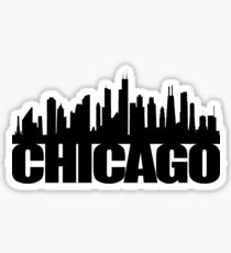 Chicago Skyline - black Sticker